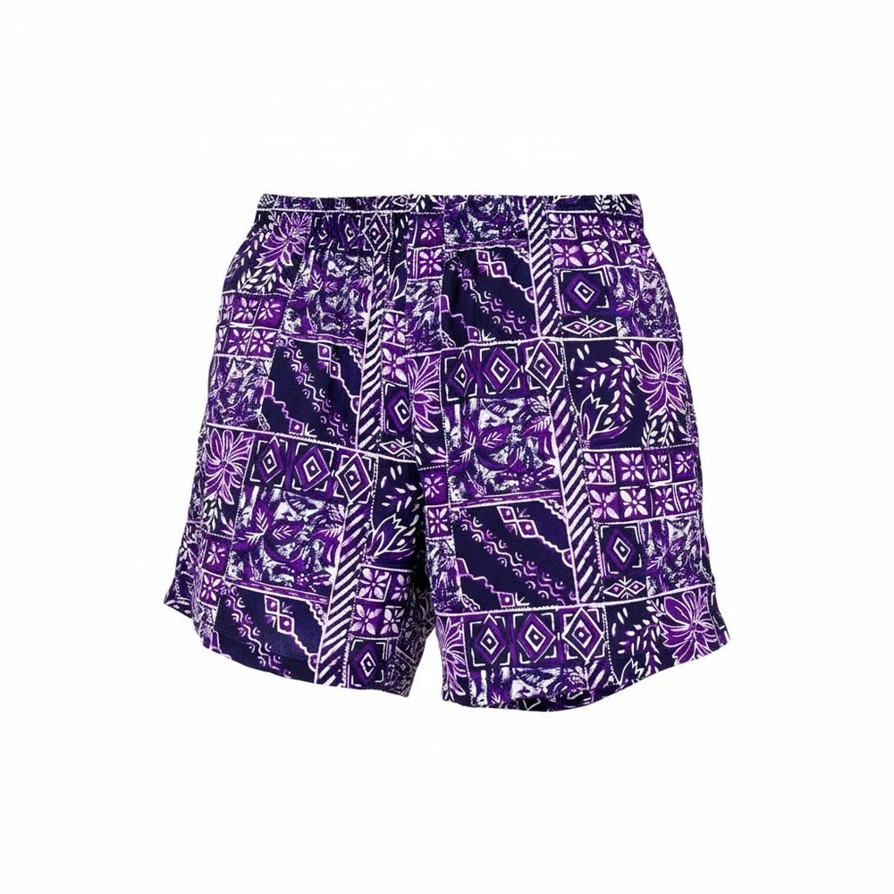 Champion Athletic Shorts Men's Purple Patterned‎ Swim Trunks Casual Activewear M
